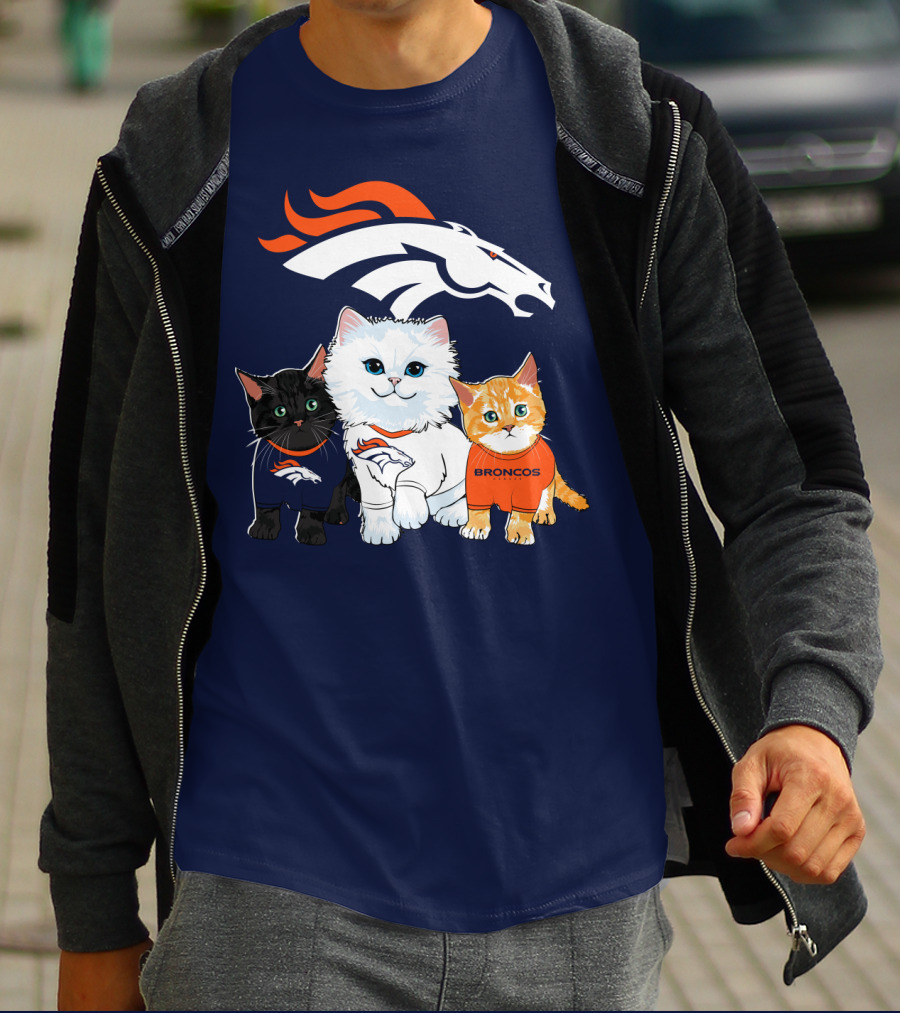 Denver Broncos Cat Trio T-Shirt