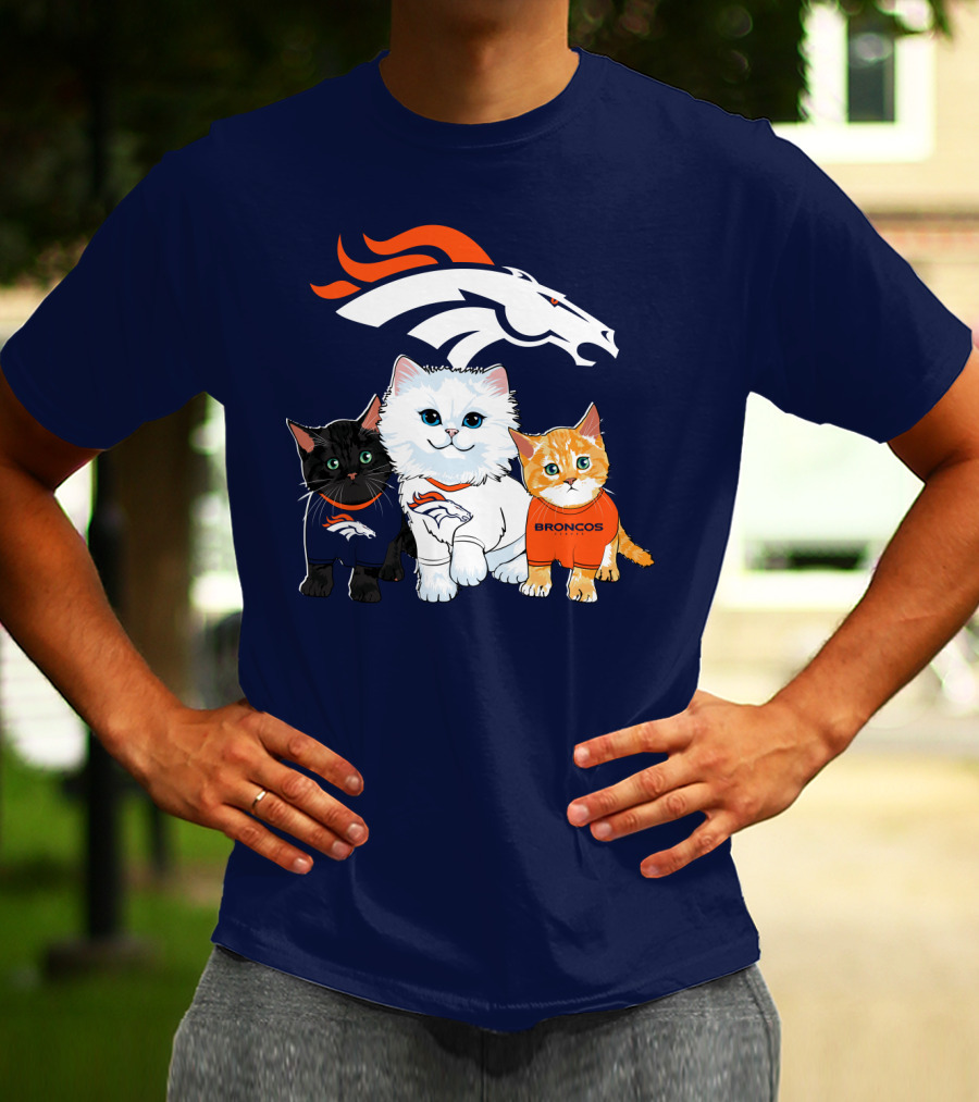 Denver Broncos Cat Trio T-Shirt