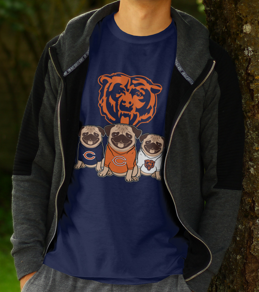 Chicago Bears Pugs T-Shirt