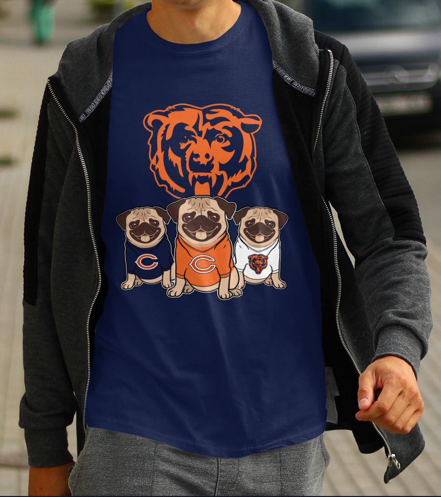 Chicago Bears Pugs T-Shirt