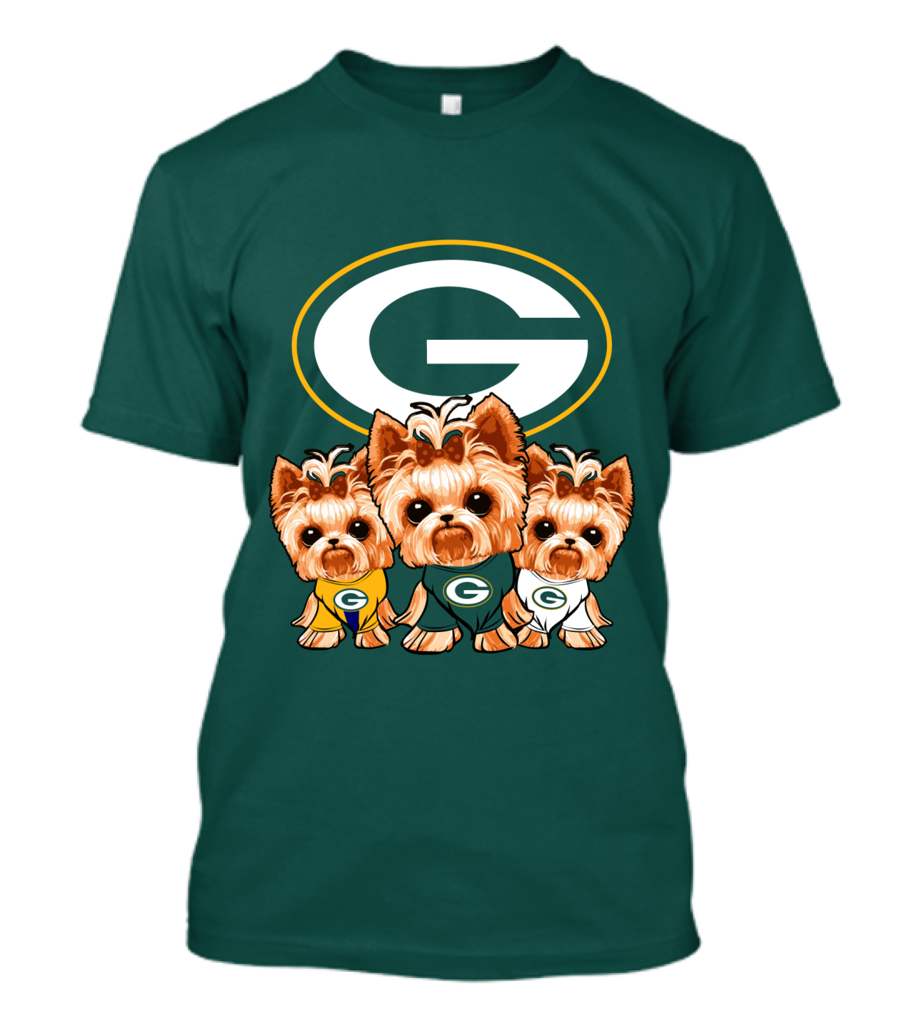 Green Bay Packers Yorkie Trio T-Shirt