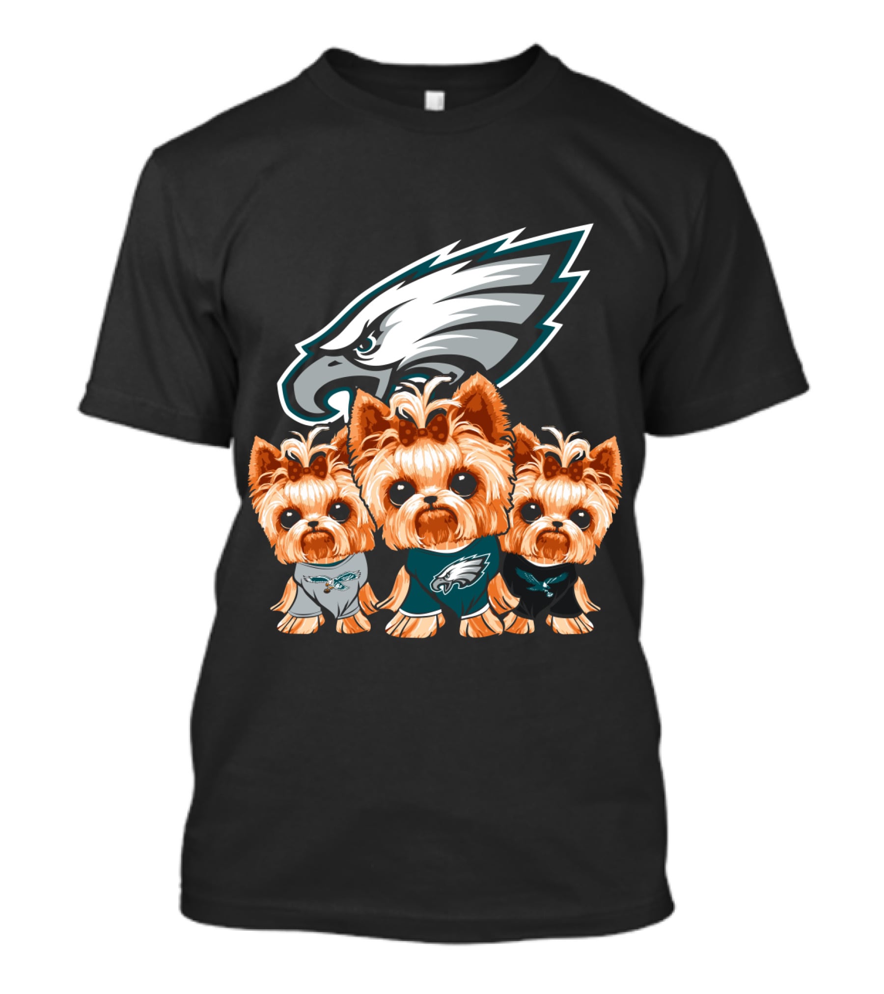 Philadelphia Eagles Yorkshire Terrier Puppy Trio T-Shirt