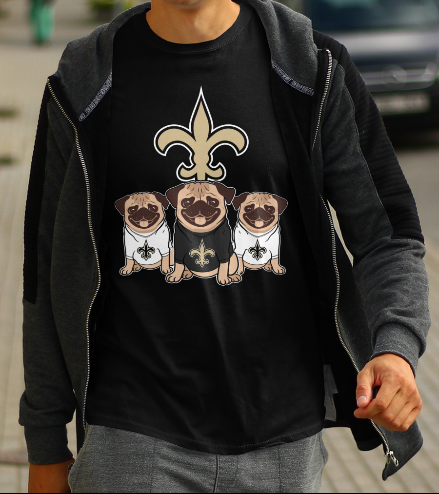 New Orleans Saints Pug Dog T-Shirt