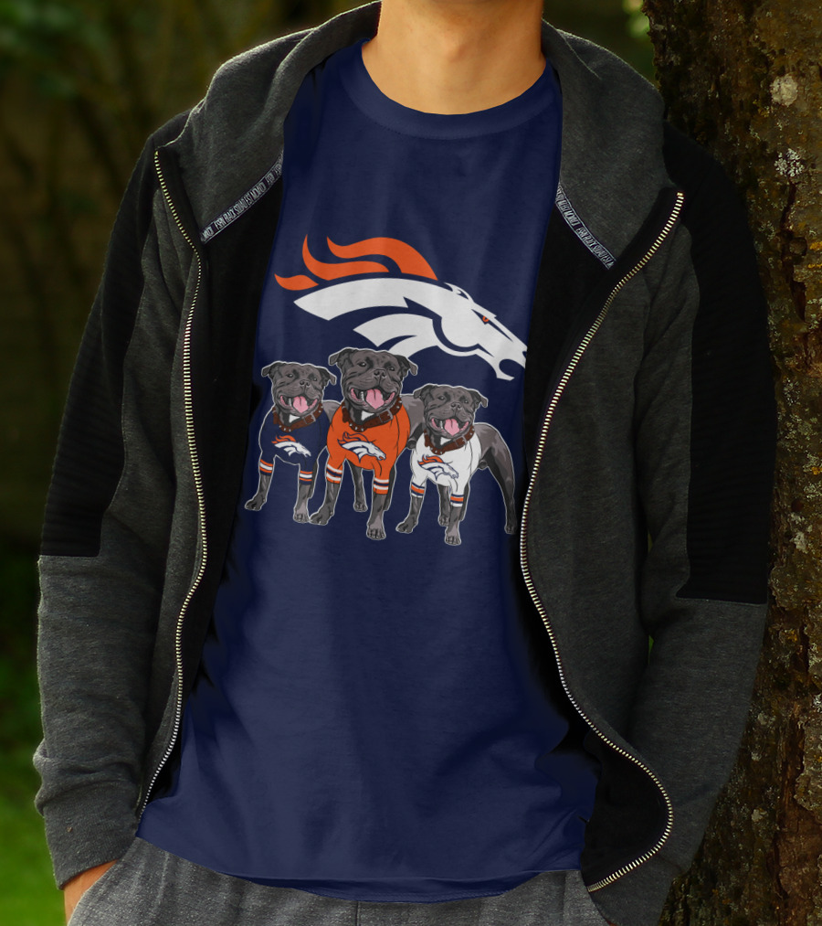Denver Broncos Pitfull Dog Trio T-Shirt