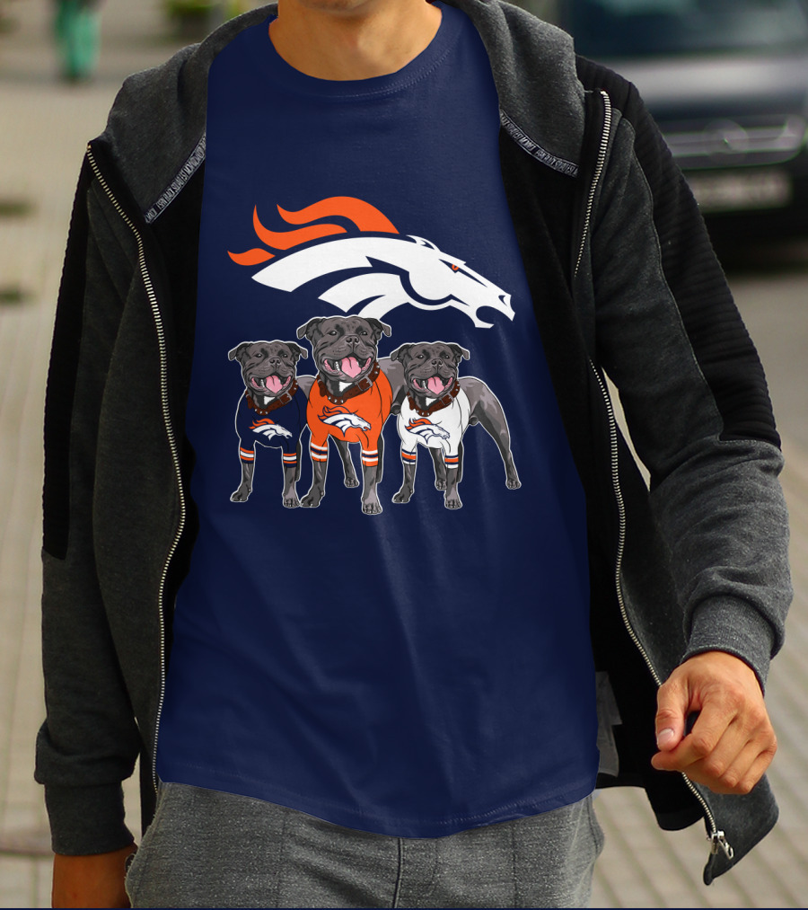 Denver Broncos Pitfull Dog Trio T-Shirt