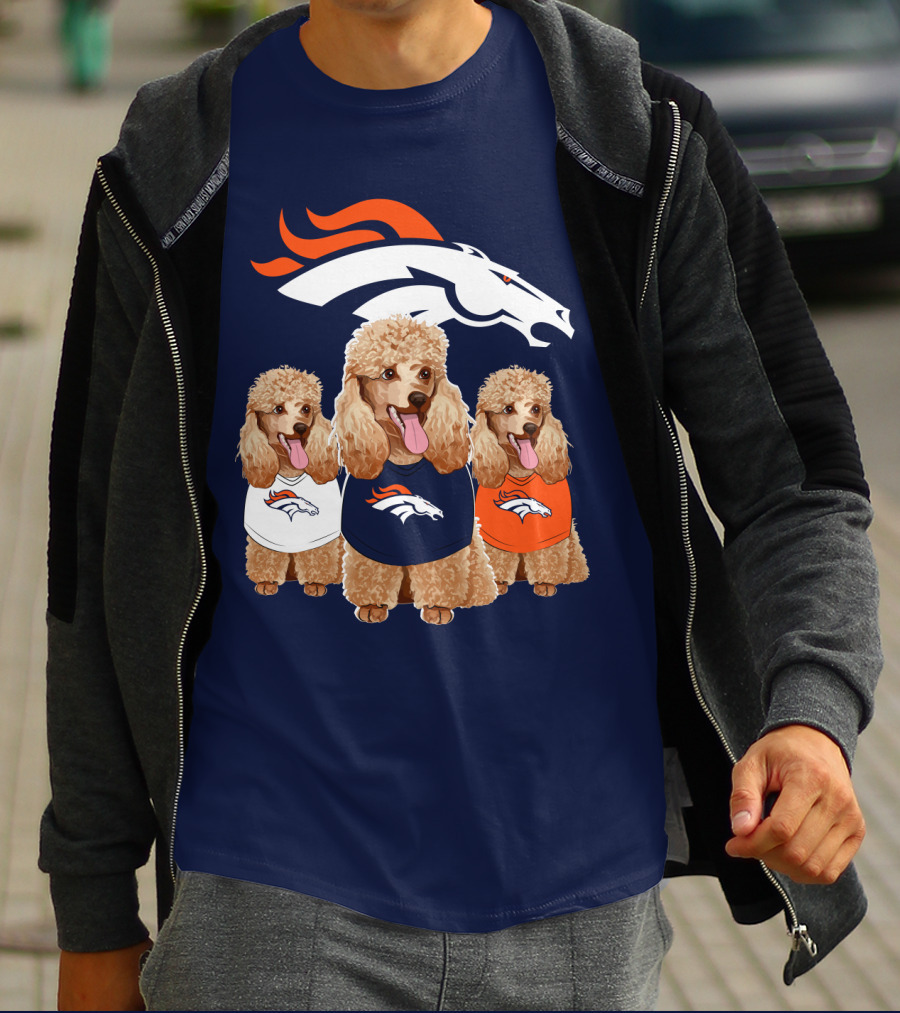 Denver Broncos Poodle T-Shirt