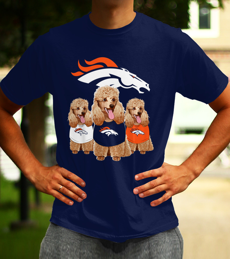 Denver Broncos Poodle T-Shirt