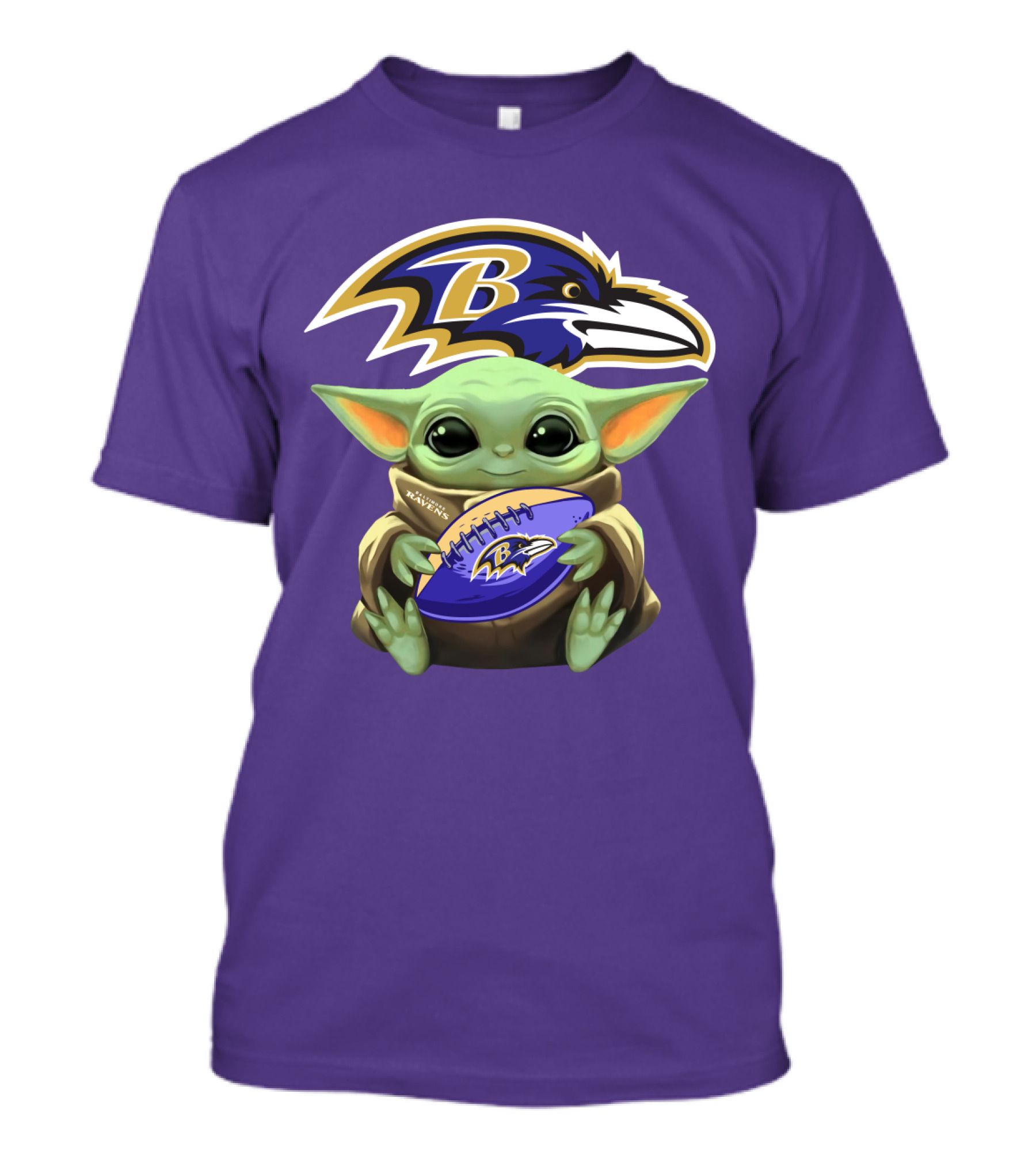 Babyyoda Star Wars Baltimore Ravens Football Crossover T-Shirt