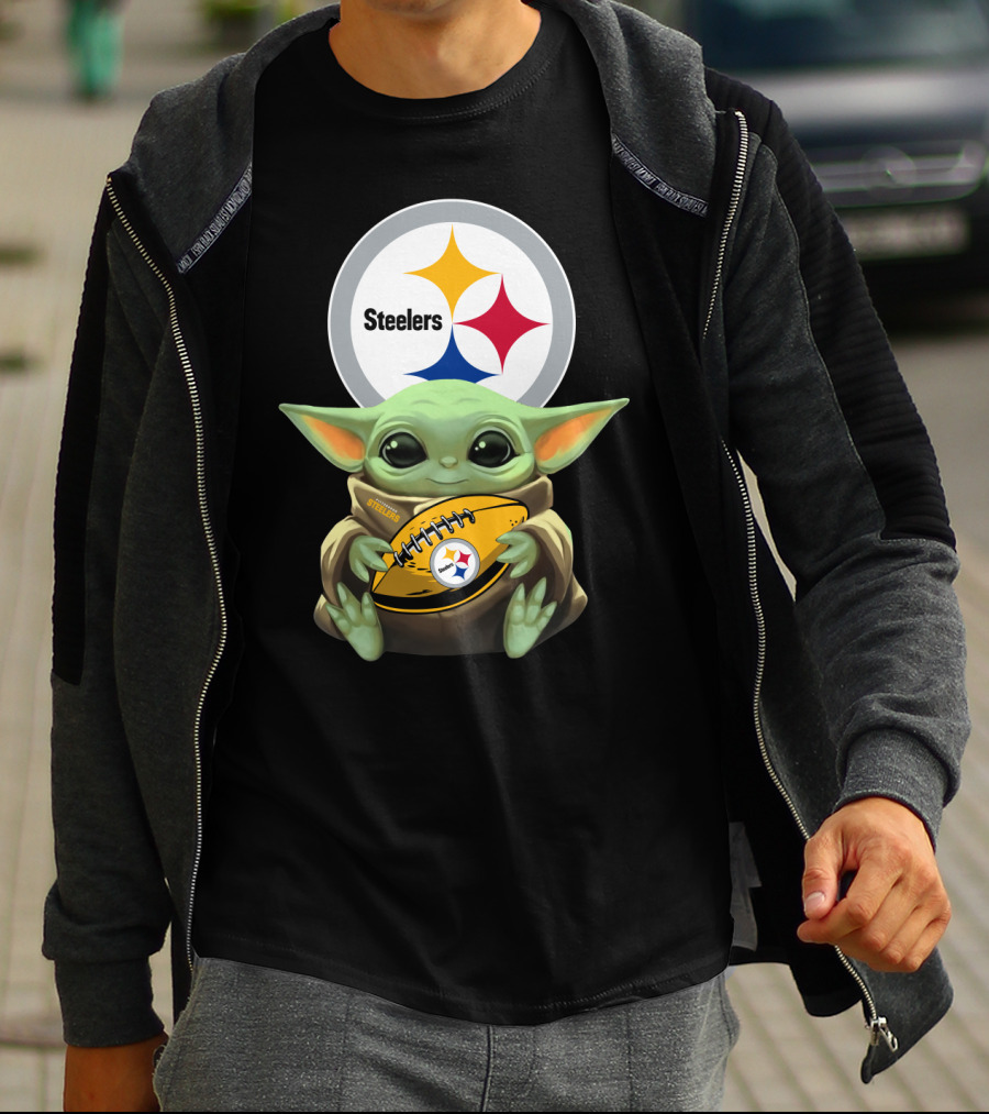Baby Yoda Steelers Nfl Football T-Shirt