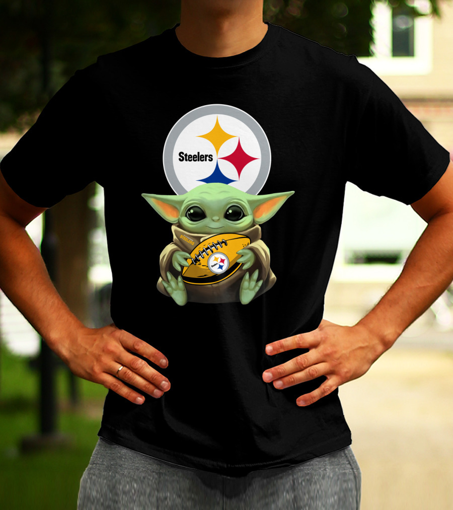 Baby Yoda Steelers Nfl Football T-Shirt