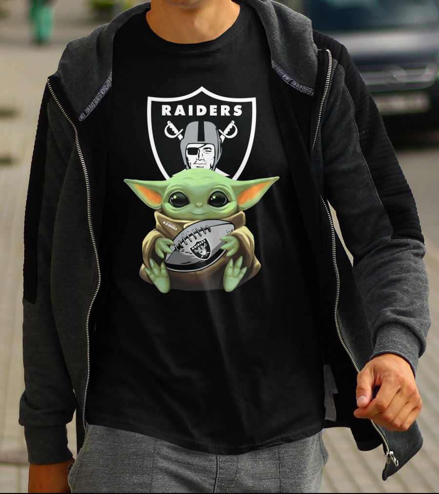 BabyYoda Raiders Football Mandalorian Crossover T-Shirt