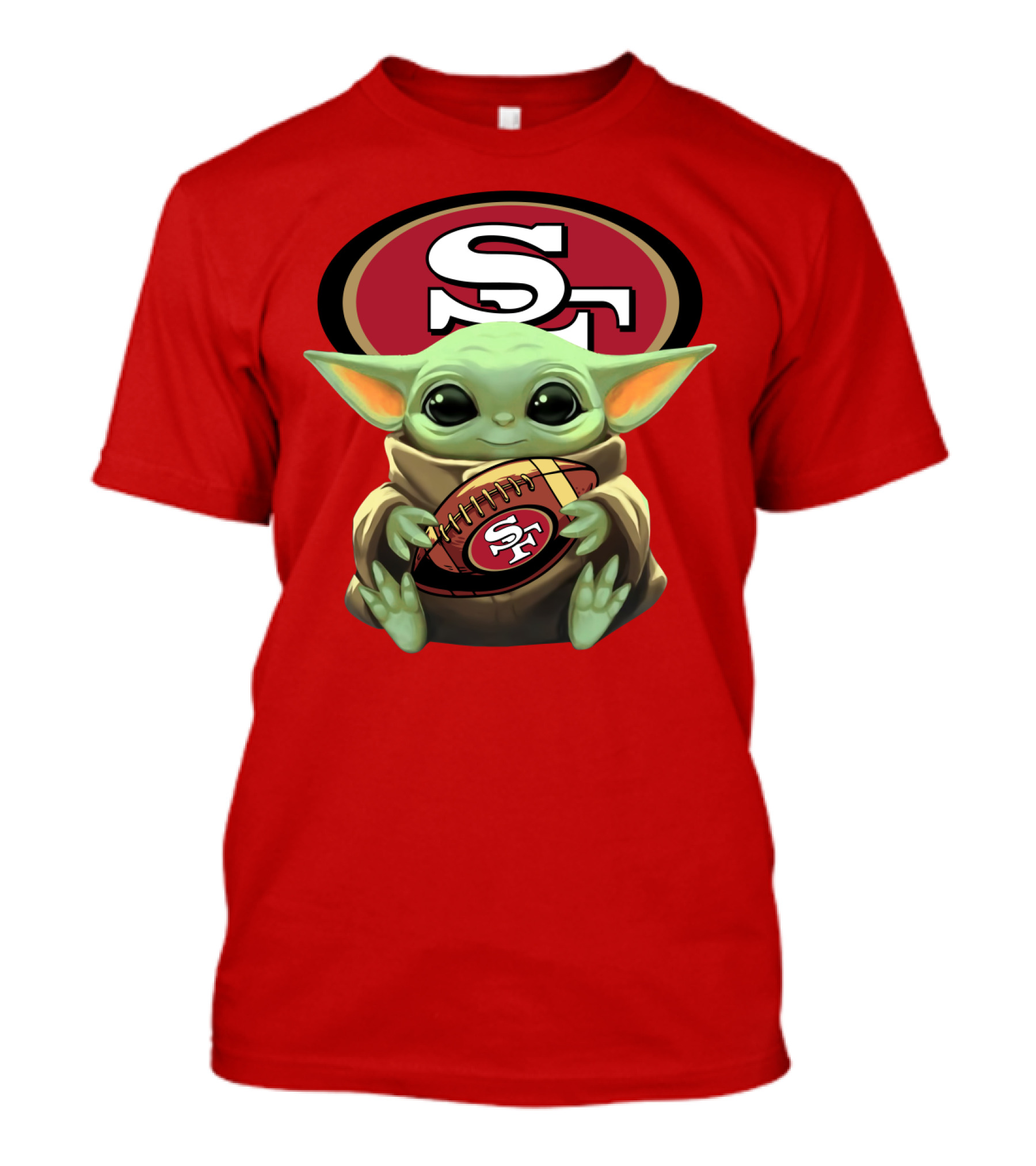 Baby Yoda Football 49ers Star Wars Crossover Fan T-Shirt