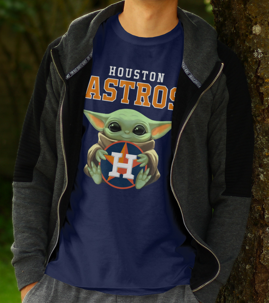 Houston Astros Baby Yoda Logo Fan T-Shirt
