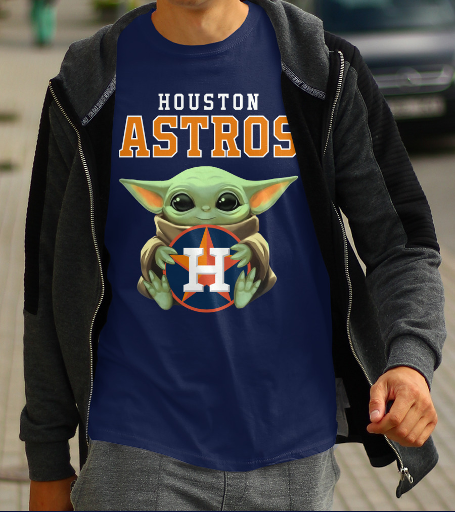 Houston Astros Baby Yoda Logo Fan T-Shirt