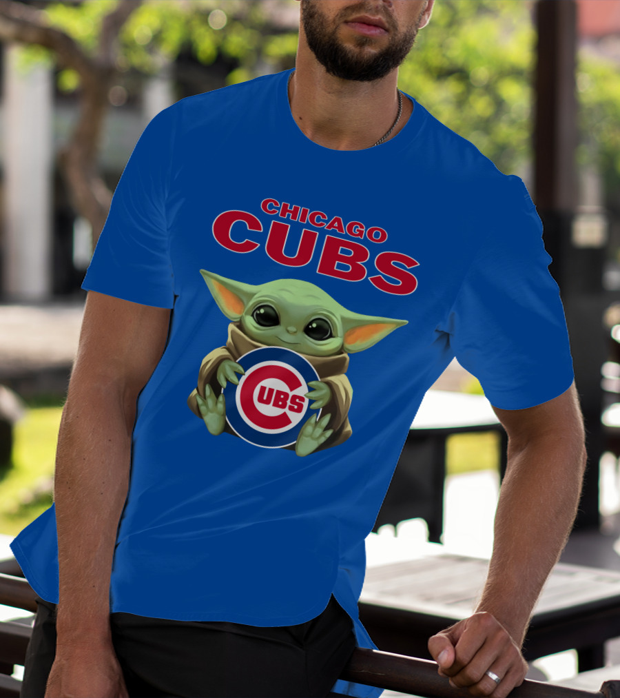 Chicago Cubs Baby Yoda Holding Cubs T-Shirt