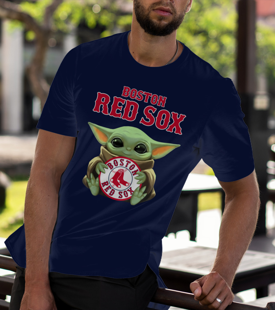 Boston Red Sox Baby Yoda Holding Baseball Team T-Shirt