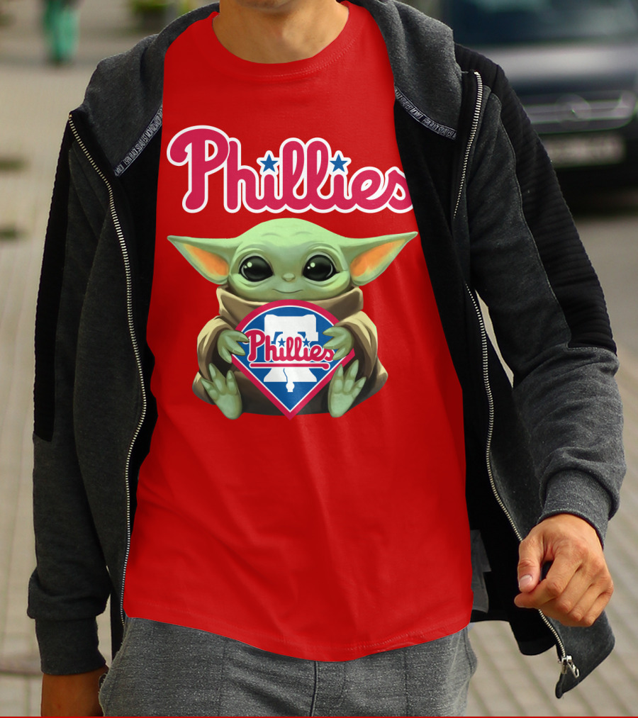 Phillies Baby Yoda Holding Phillies T-Shirt