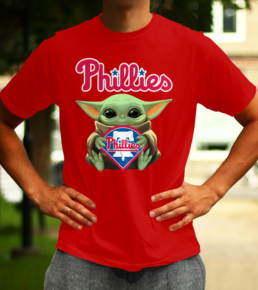 Phillies Baby Yoda Holding Phillies T-Shirt