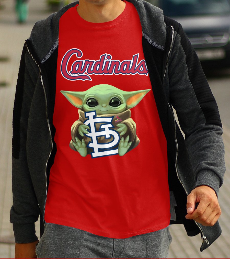Cardinals Baby Yoda Holding St. Louis T-Shirt