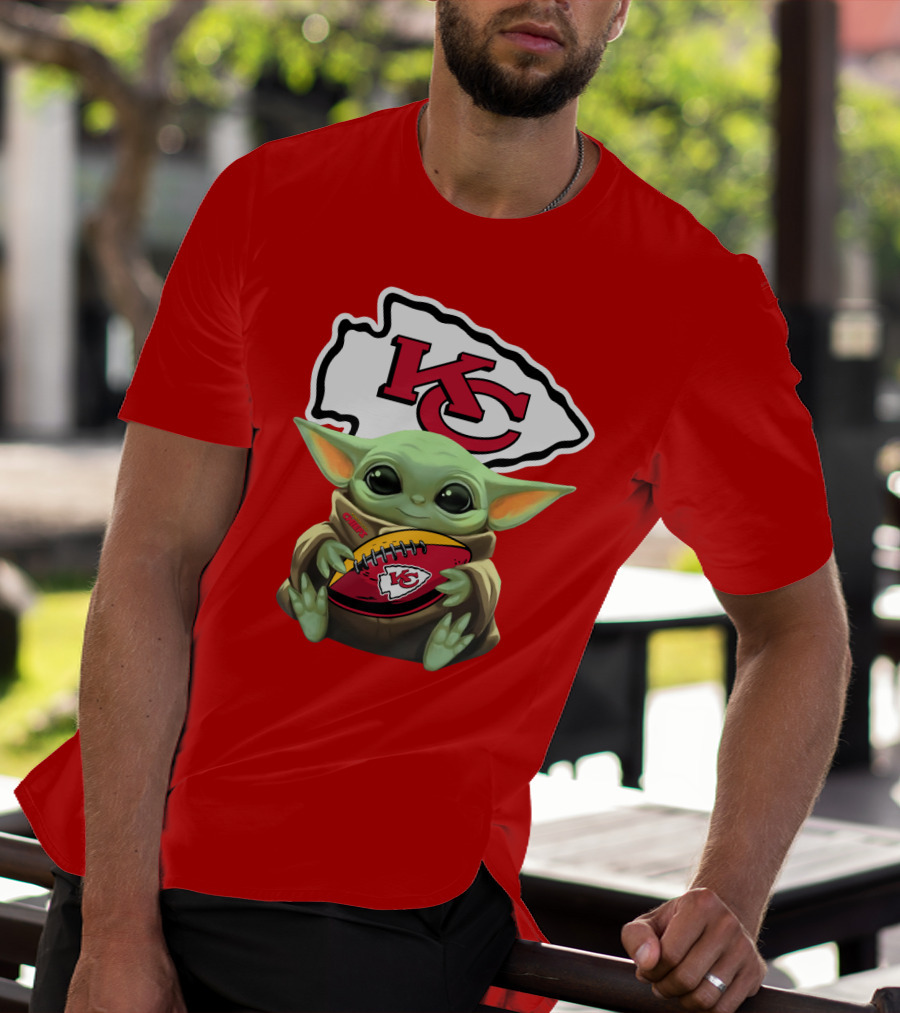 Baby Yoda Kc Chiefs Football Fan T-Shirt