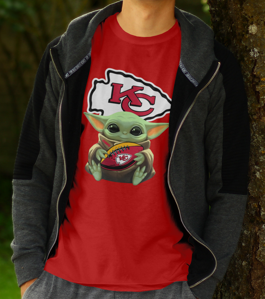 Baby Yoda Kc Chiefs Football Fan T-Shirt