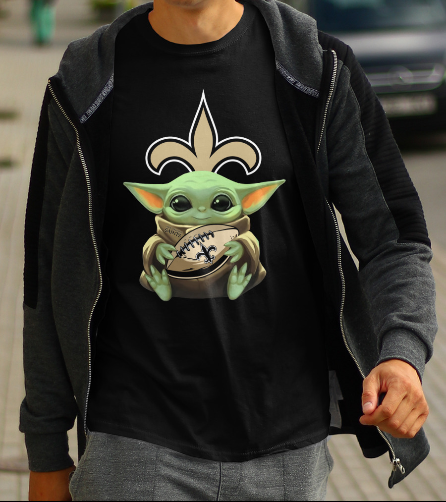 Baby Yoda New Orleans Saints Football Fleur-De-Lis T-Shirt