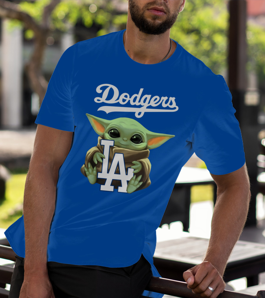 Dodgers Baby Yoda Holding La Team T-Shirt