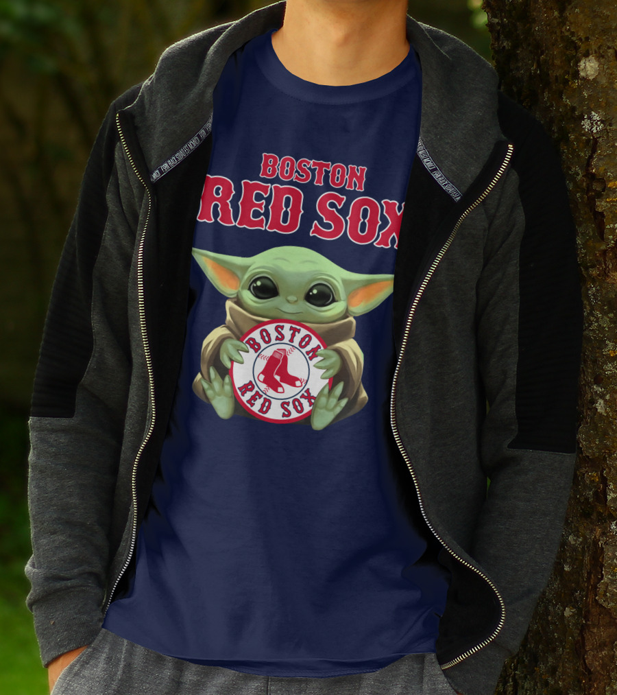 Boston Red Sox Baby Yoda Holding Team T-Shirt