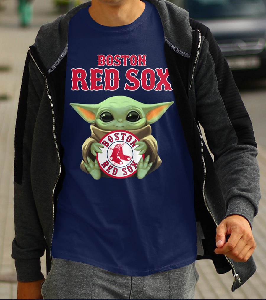 Boston Red Sox Baby Yoda Holding Team T-Shirt