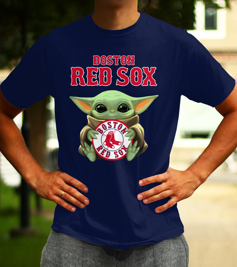 Boston Red Sox Baby Yoda Holding Team T-Shirt