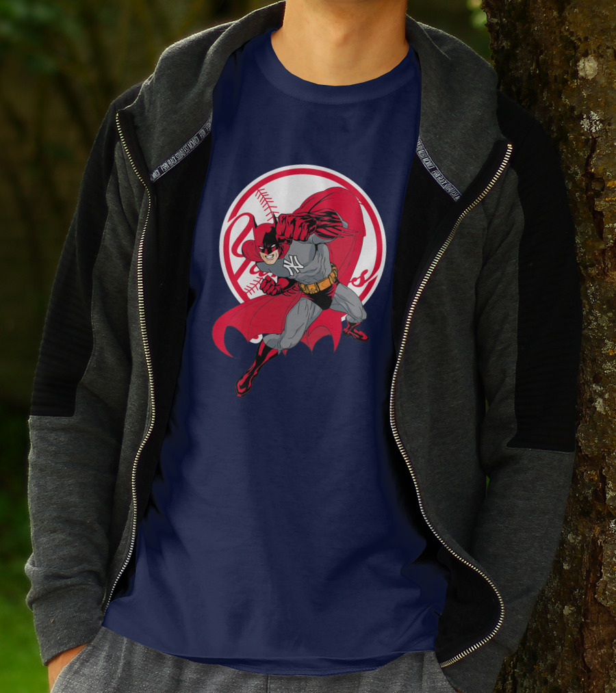 Batman Yankees Baseball Hero Iconic Mashup T-Shirt