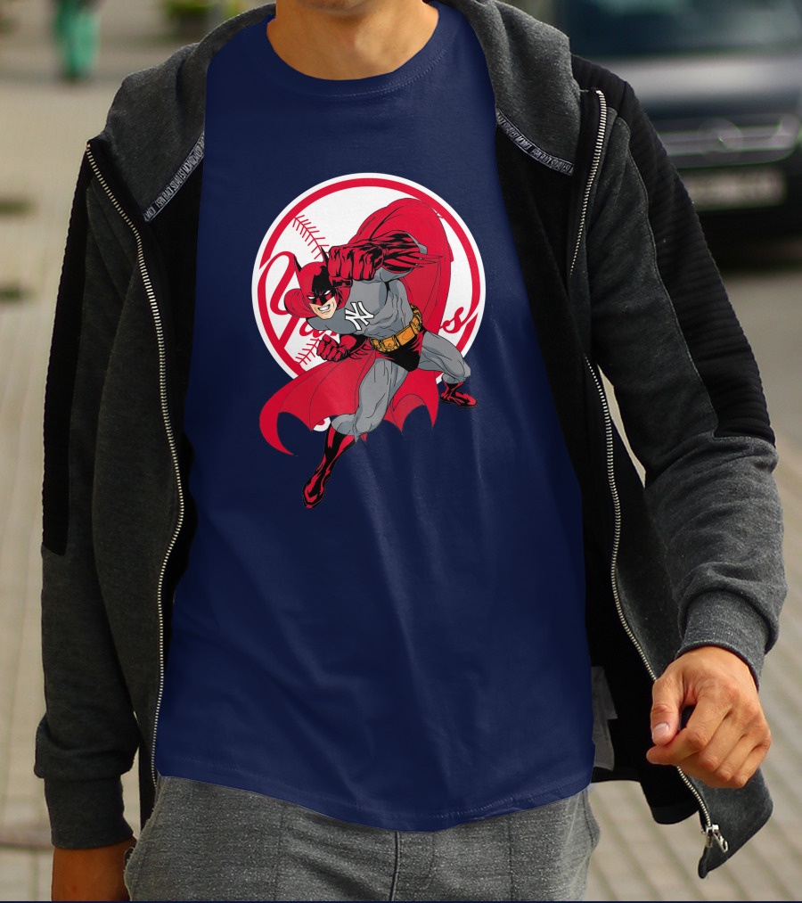 Batman Yankees Baseball Hero Iconic Mashup T-Shirt