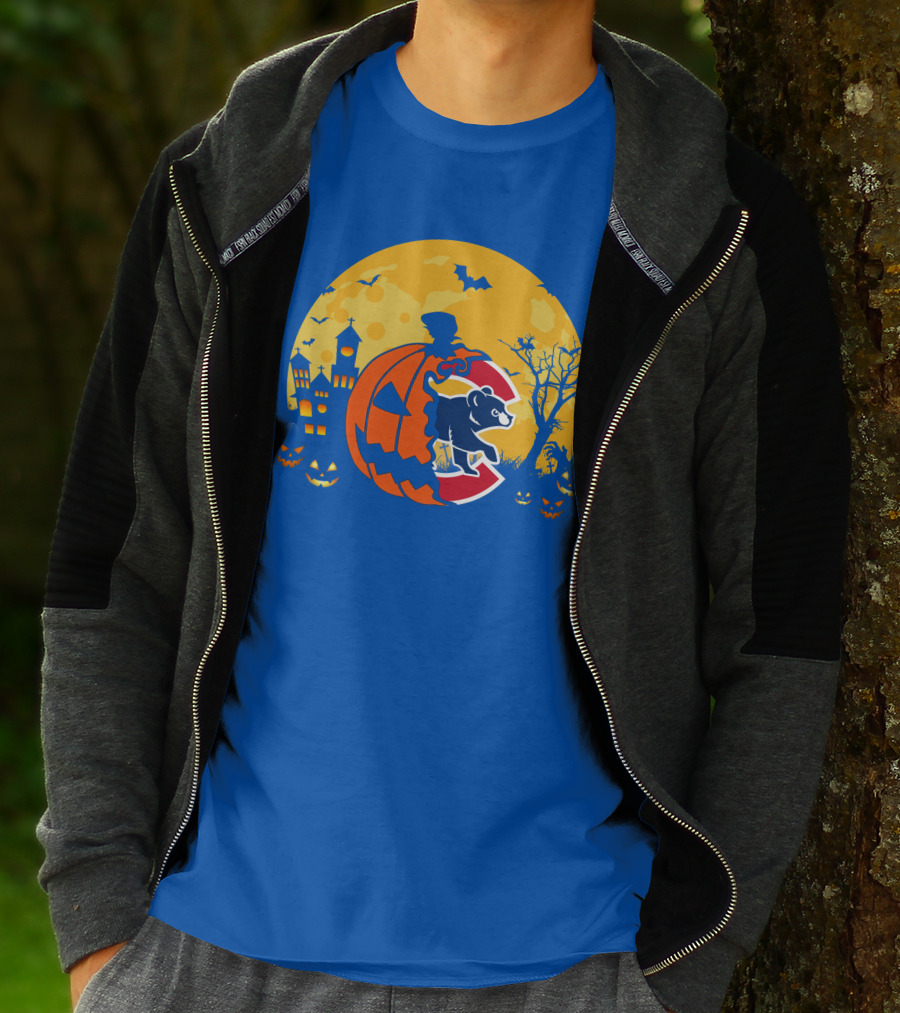 Chicago Cubs Halloween Full Moon T-Shirt