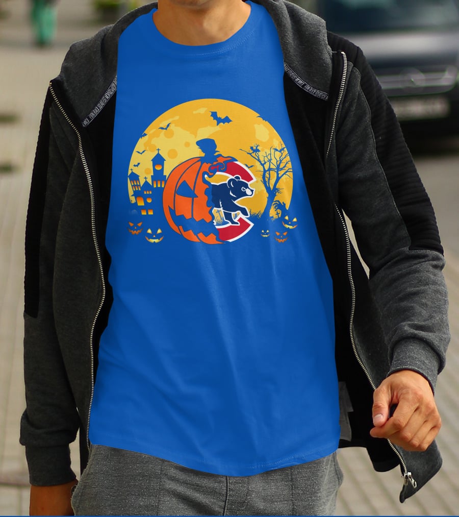 Chicago Cubs Halloween Full Moon T-Shirt