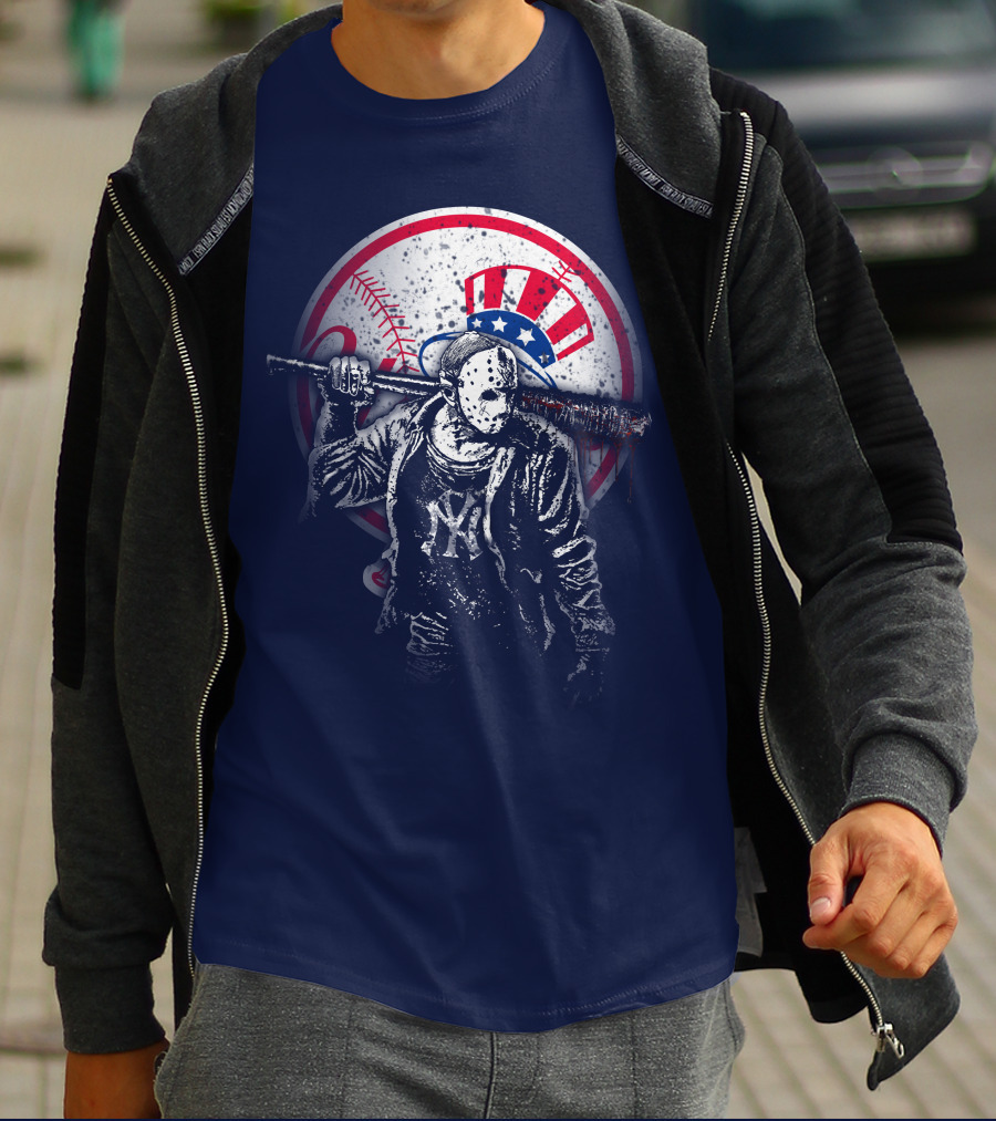New York Baseball Icon With Mask And Bat T-Shirt