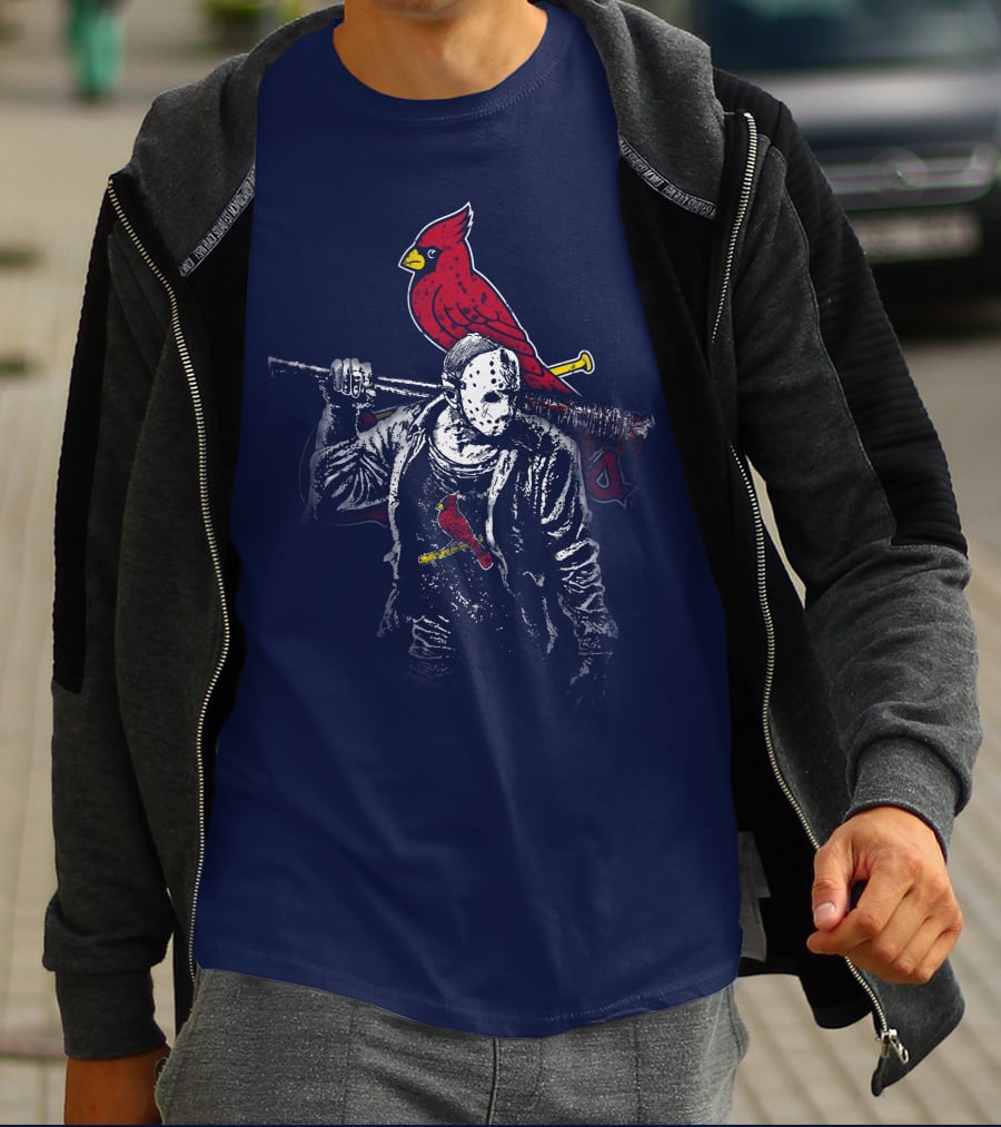 Cardinal Face Mask Bat T-Shirt