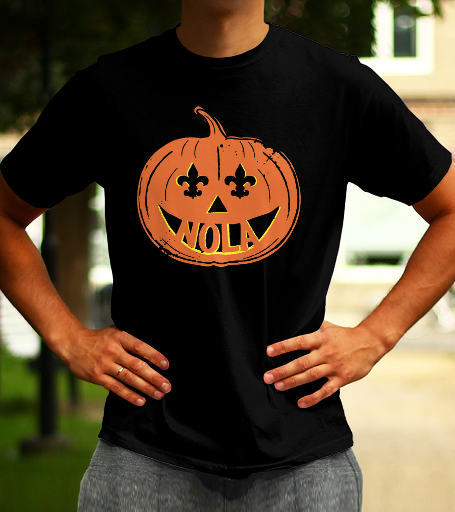 Nola Pumpkin Fleur-De-Lis Halloween T-Shirt