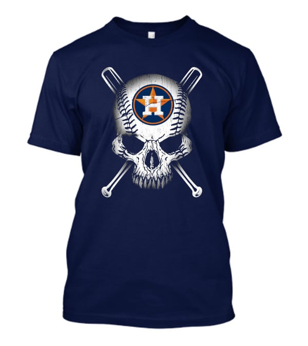 Houston Astros Baseball Skull Crossbones T-Shirt
