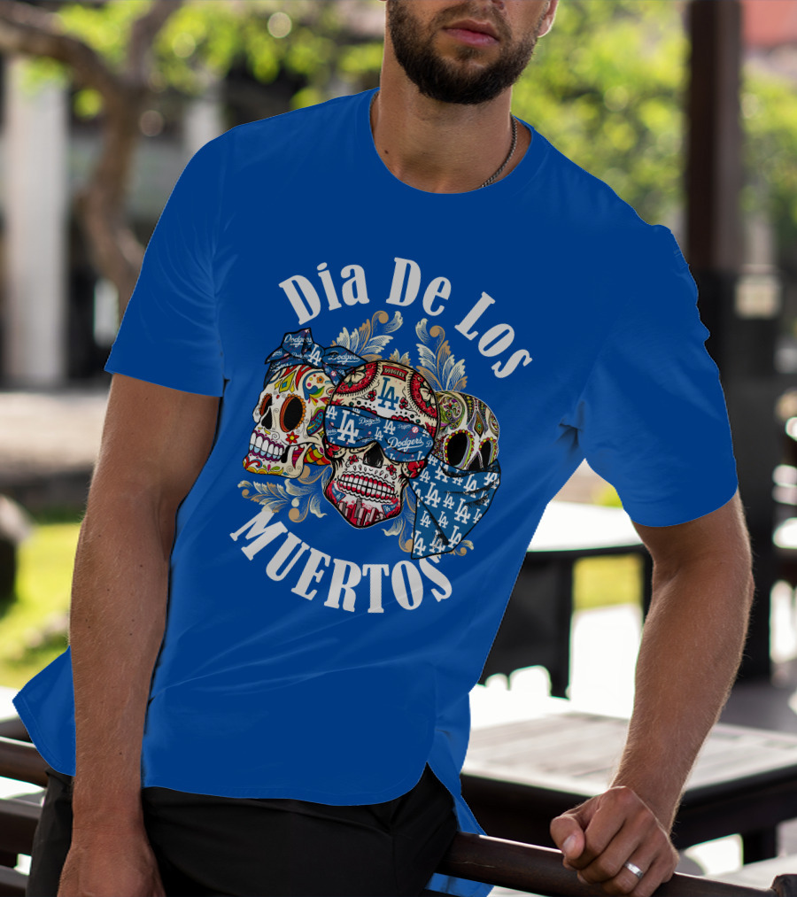 Dia De Los Muertos Dodgers La Skulls T-Shirt