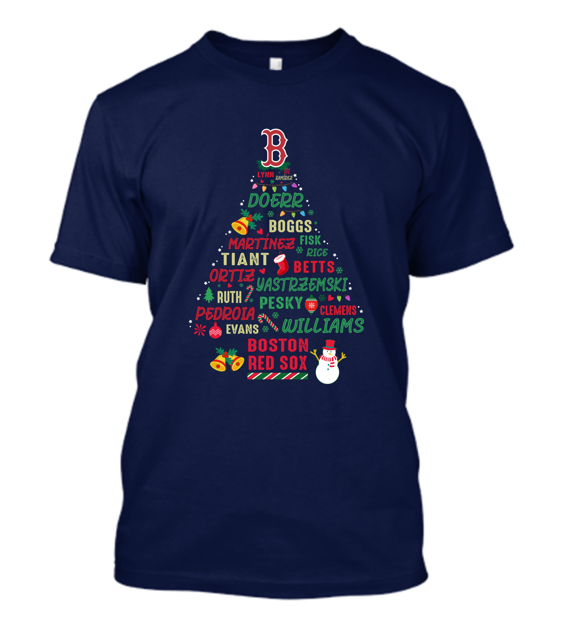 Boston Red Sox Christmas Tree T-Shirt