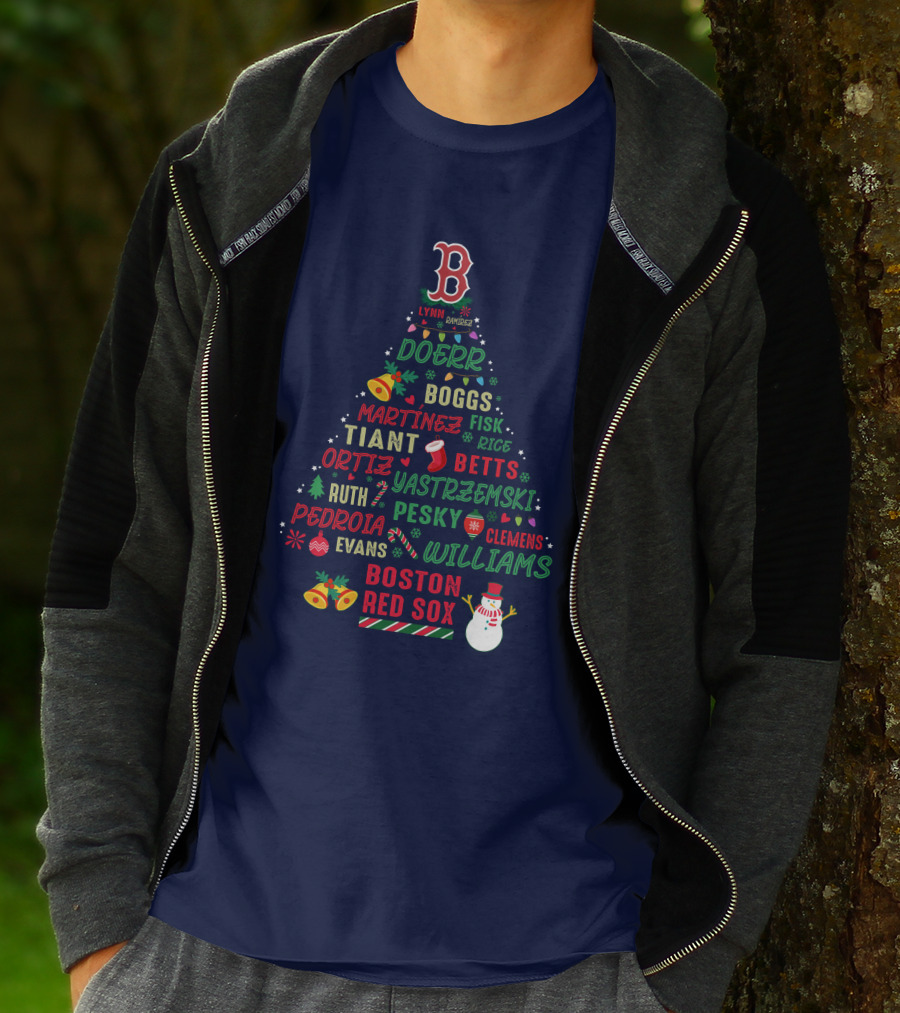 Boston Red Sox Christmas Tree T-Shirt