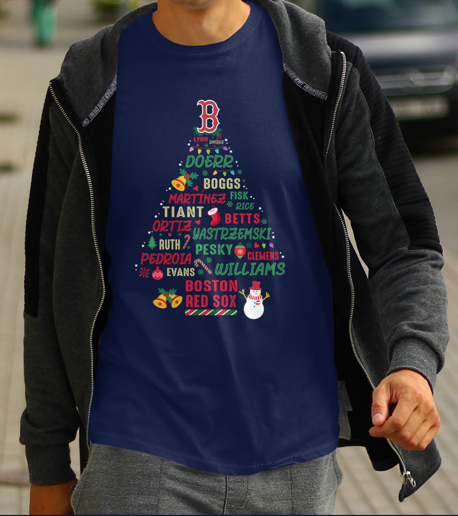 Boston Red Sox Christmas Tree T-Shirt