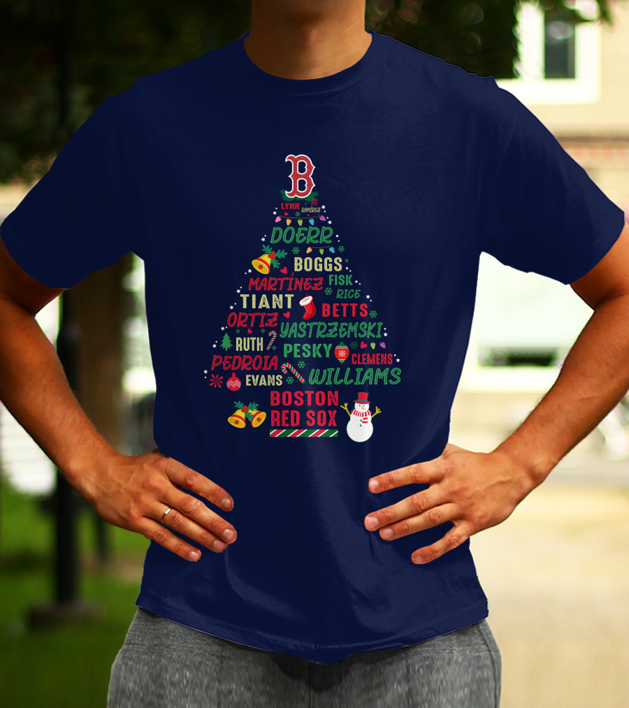 Boston Red Sox Christmas Tree T-Shirt