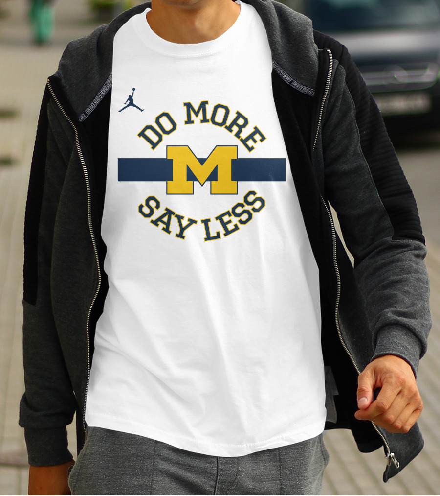 Do More Say Less Michigan Jumpman Logo M T-Shirt