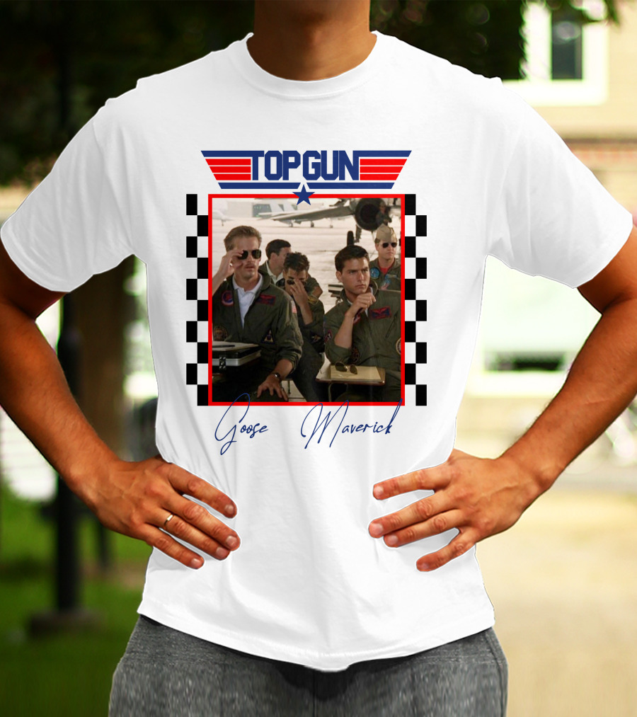 Top Gun Goose Maverick Classic Aviation Icons In Signature Flight Gear T-Shirt