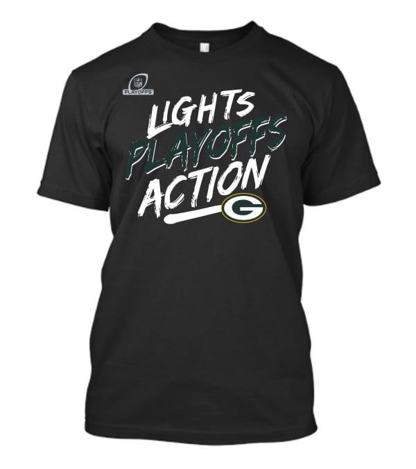NFL Playoffs Lights Action Green Bay Packers T-Shirt