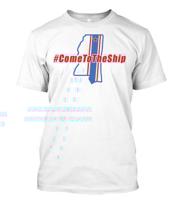 ComeToTheShip Mississippi Outline Red Blue Stripe Star T-Shirt