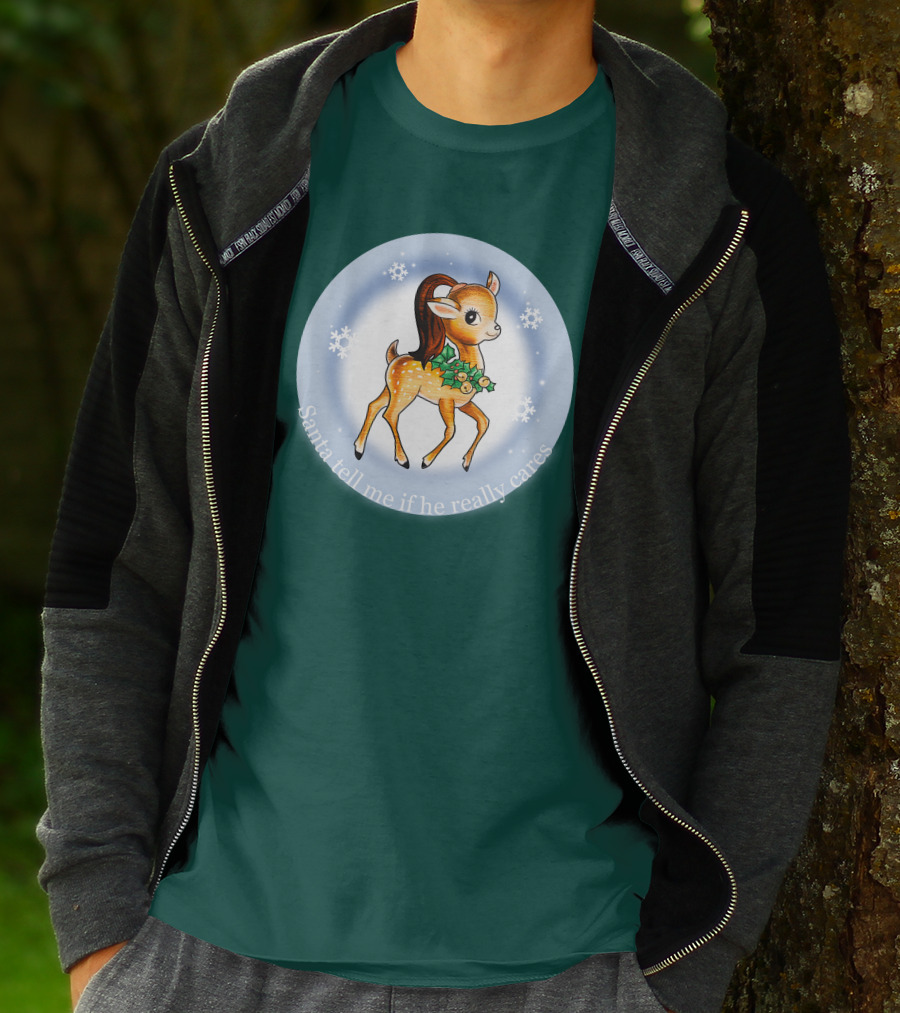 Santa Tell Me If He Really Cares Ariana Grande Merch T-Shirt