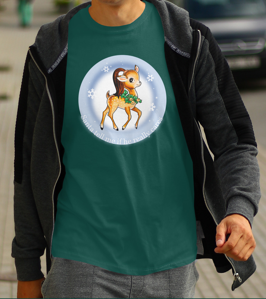 Santa Tell Me If He Really Cares Ariana Grande Merch T-Shirt