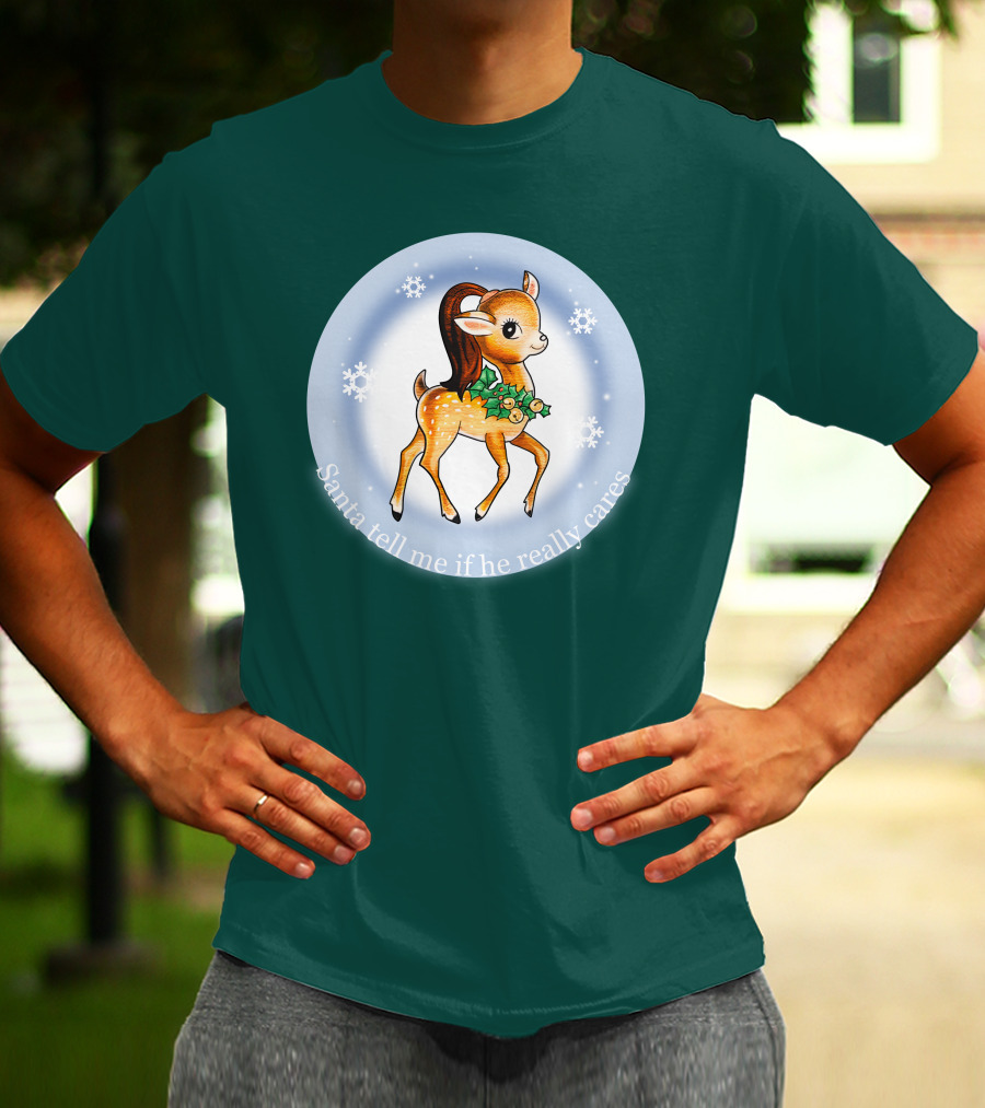 Santa Tell Me If He Really Cares Ariana Grande Merch T-Shirt